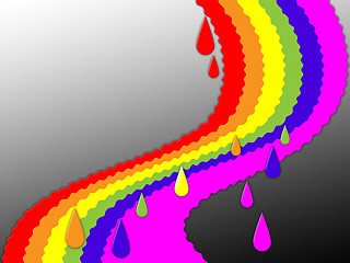 Image showing Rainbow Background Shows Colorful Positive And Storm\r