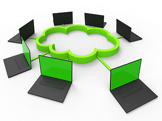 Image showing Cloud Computing Indicates Computer Network And Communicate