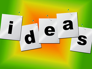 Image showing Word Ideas Represents Create Inventions And Creativity