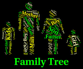 Image showing Family Tree Shows Blood Relative And Children