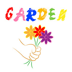 Image showing Garden Flowers Represents Bouquet Flora And Gardening