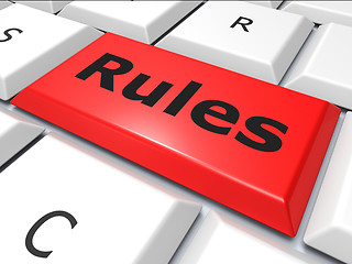 Image showing Rules Online Means World Wide Web And Guidance