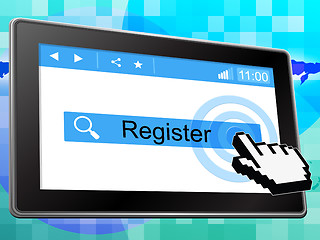 Image showing Register Online Indicates World Wide Web And Membership