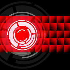 Image showing Red Circles Background Shows LP Or Record\r