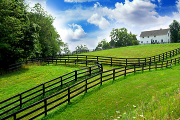 Image showing Rural landscape farmhouse