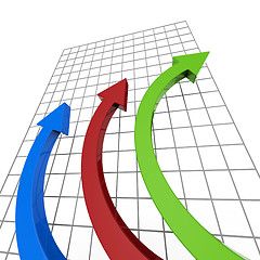 Image showing Progress Report Represents Business Graph And Analysis