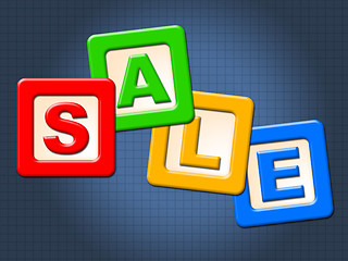 Image showing Sale Kids Blocks Indicates Youths Youngsters And Youth