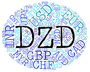 Image showing Dzd Currency Means Algerian Dinars And Banknote