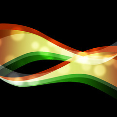 Image showing Orange Green Swirls Background Means Wavy Shapes\r