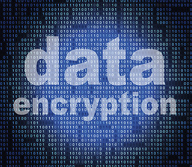 Image showing Data Encryption Represents Cryptography Protect And Login