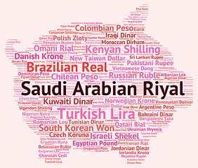 Image showing Saudi Arabian Riyal Shows Foreign Currency And Coin