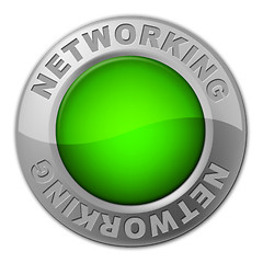 Image showing Networking Button Represents Social Media Marketing And Connected