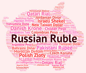 Image showing Russian Ruble Indicates Forex Trading And Coin