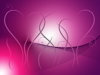 Image showing Grass Heart Background Shows Outdoor Wedding Or Romance\r