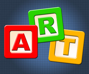 Image showing Art Kids Blocks Represents Painting Craft And Toddlers