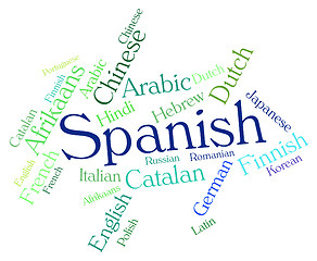 Image showing Spanish Language Means Wordcloud Translator And Text