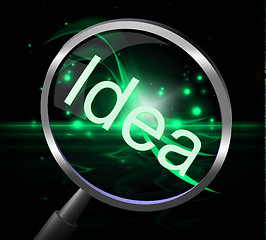 Image showing Idea Magnifier Shows Magnifying Ideas And Invention