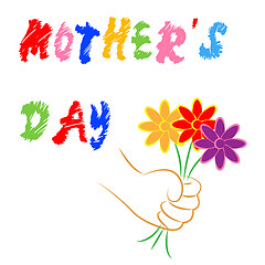Image showing Mother\'s Day Flowers Indicates Mum Happy And Bouquet