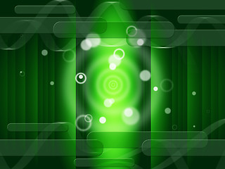 Image showing Green Circles Background Means Bright And Oblongs\r