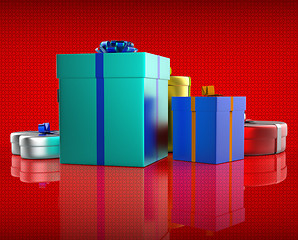 Image showing Celebration Giftbox Indicates Joy Giftboxes And Occasion