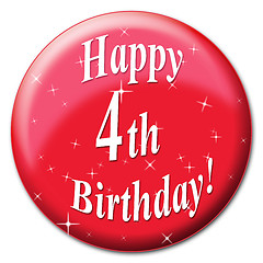 Image showing Happy Fourth Birthday Represents Congratulations Happiness And Greeting