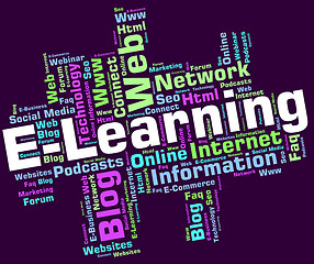 Image showing Elearning Word Means World Wide Web And College