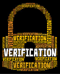 Image showing Verification Lock Shows Authenticity Guaranteed And Certified
