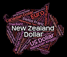 Image showing New Zealand Dollar Indicates Forex Trading And Coin