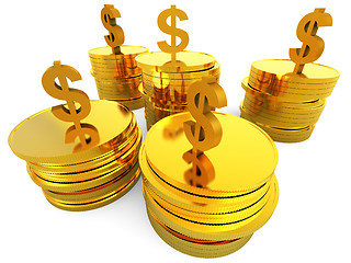 Image showing Dollars Cash Means Money Bank And Finance