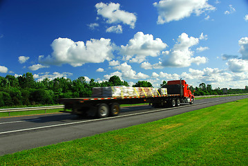 Image showing Truck speed road