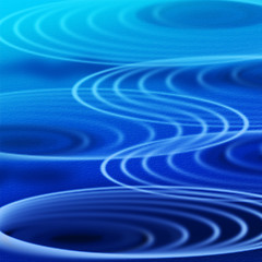 Image showing Blue Rippling Background Shows Wavy And Circles Decoration\r