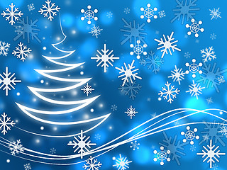 Image showing Snowflakes Background Shows Zigzag Winter And Freezing\r