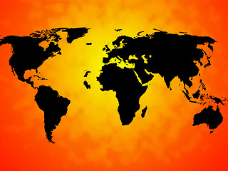 Image showing World Map Background Means International Oceans Or Global Map\r