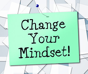 Image showing Change Your Mindset Means Think About It And Thinking