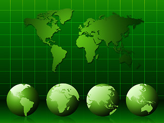 Image showing World Map Shows Background Globalization And Template