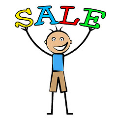 Image showing Boys Sale Represents Childhood Male And Promo