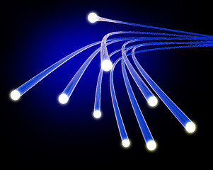 Image showing Optical Fiber Network Indicates Global Communications And Communicate