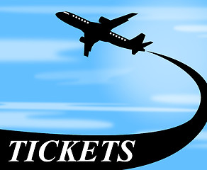 Image showing Flights Tickets Indicates Aircraft Transportation And Aeroplane
