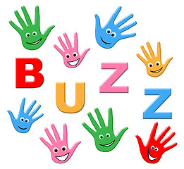 Image showing Kids Buzz Means Public Relations And Childhood