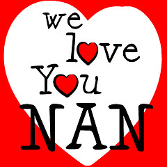 Image showing We Love Nan Indicates Passion Affection And Devotion