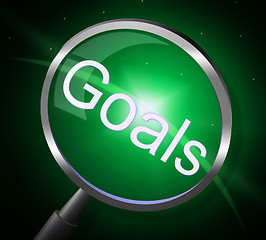 Image showing Goals Magnifier Indicates Magnifying Aspirations And Desires