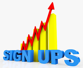 Image showing Increase Sign Ups Represents Improvement Plan And Advance