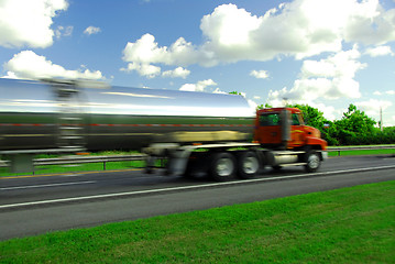 Image showing Speeding truck gasoline