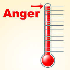 Image showing Anger Thermometer Indicates Cross Irritated And Temperature