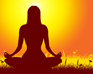 Image showing Yoga Pose Represents Body Exercise And Meditate