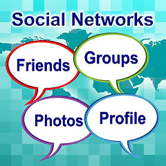 Image showing Social Networks Words Means News Feed And Forums