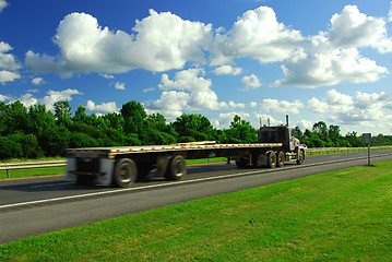 Image showing Fast moving truck