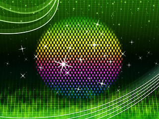 Image showing Colorful Ball Background Means Green Grid And Sparkles\r