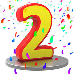 Image showing Two Anniversary Represents Happy Birthday And 2Nd