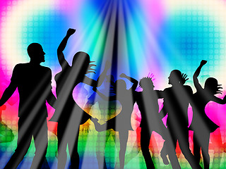 Image showing Party Disco Represents Discotheque Nightclub And Parties